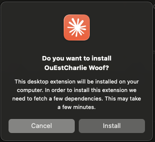 Validate Woof install in Claude Desktop