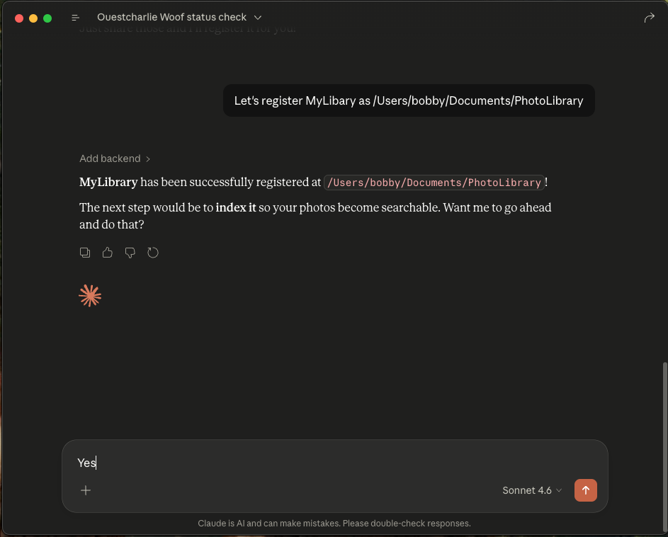 Trigger library index in Claude Desktop