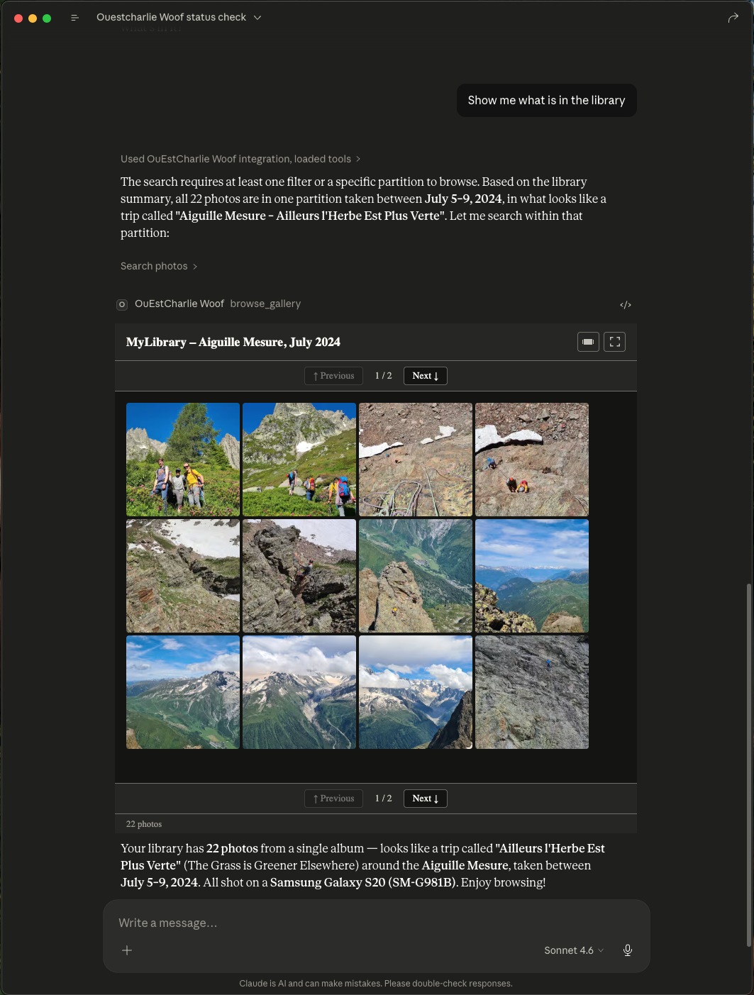 Search and Browse using Woof in Claude Desktop